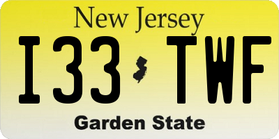 NJ license plate I33TWF