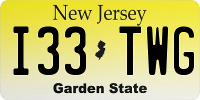 NJ license plate I33TWG