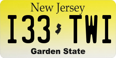 NJ license plate I33TWI
