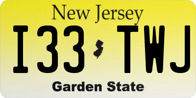 NJ license plate I33TWJ