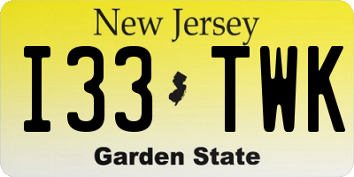 NJ license plate I33TWK