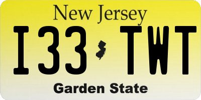 NJ license plate I33TWT
