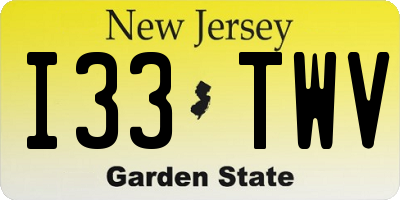 NJ license plate I33TWV