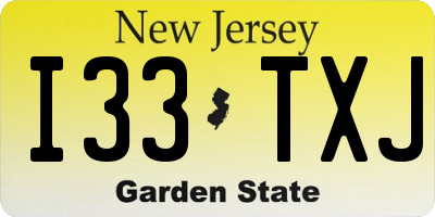 NJ license plate I33TXJ