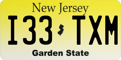 NJ license plate I33TXM