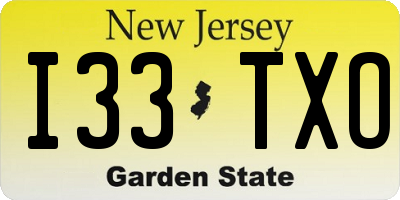 NJ license plate I33TXO