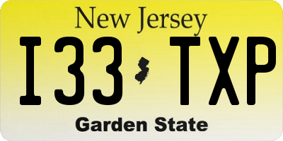 NJ license plate I33TXP