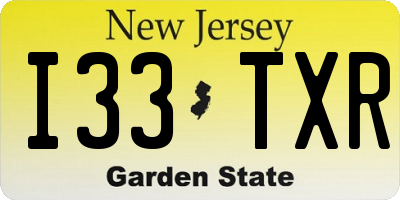 NJ license plate I33TXR