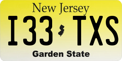 NJ license plate I33TXS