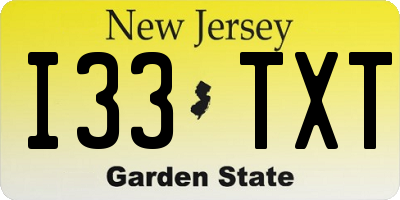 NJ license plate I33TXT