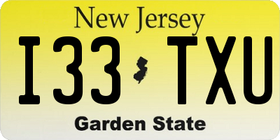NJ license plate I33TXU