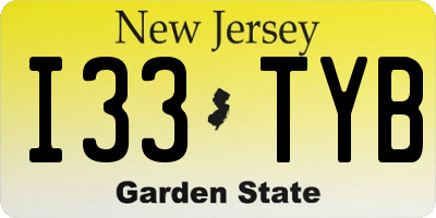 NJ license plate I33TYB