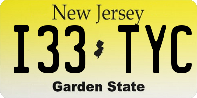 NJ license plate I33TYC