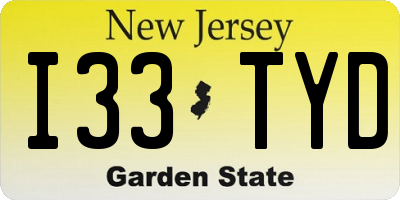 NJ license plate I33TYD