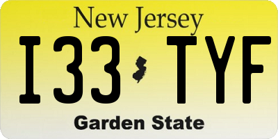 NJ license plate I33TYF
