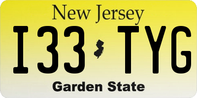 NJ license plate I33TYG
