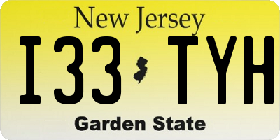 NJ license plate I33TYH