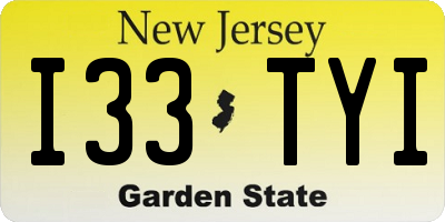 NJ license plate I33TYI