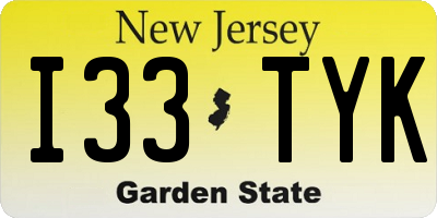 NJ license plate I33TYK