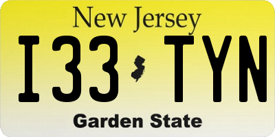 NJ license plate I33TYN