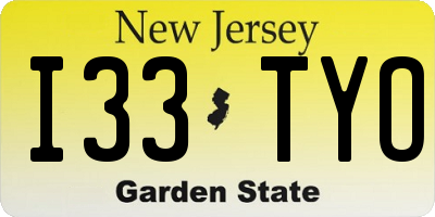 NJ license plate I33TYO