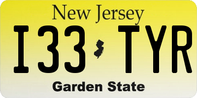 NJ license plate I33TYR