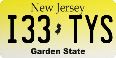 NJ license plate I33TYS