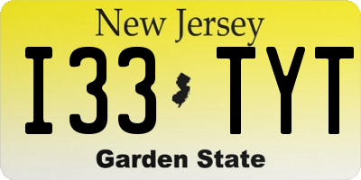 NJ license plate I33TYT