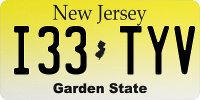 NJ license plate I33TYV
