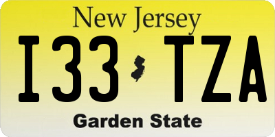 NJ license plate I33TZA