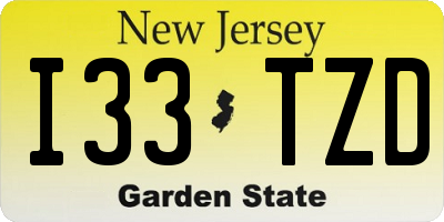 NJ license plate I33TZD