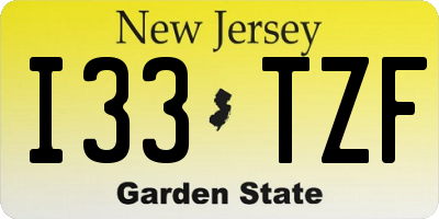 NJ license plate I33TZF