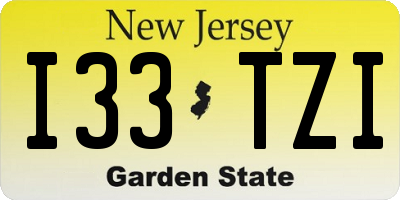 NJ license plate I33TZI