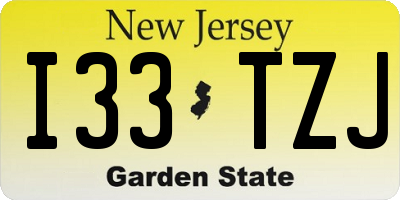 NJ license plate I33TZJ