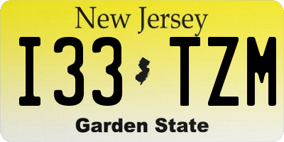 NJ license plate I33TZM