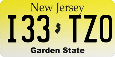 NJ license plate I33TZO