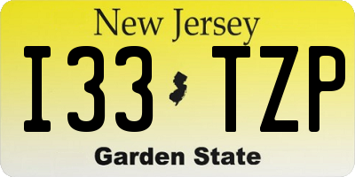 NJ license plate I33TZP