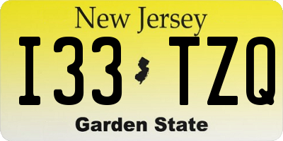 NJ license plate I33TZQ