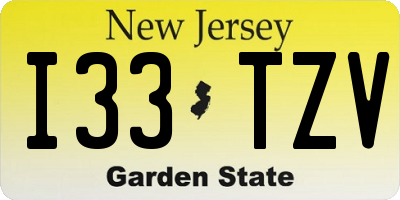 NJ license plate I33TZV