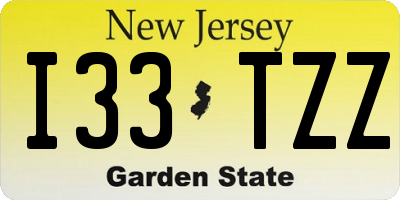 NJ license plate I33TZZ