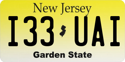 NJ license plate I33UAI