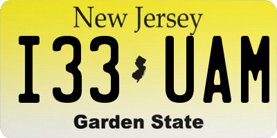 NJ license plate I33UAM