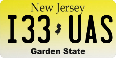 NJ license plate I33UAS
