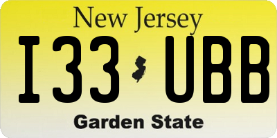 NJ license plate I33UBB