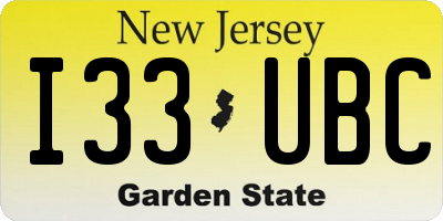 NJ license plate I33UBC