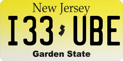 NJ license plate I33UBE