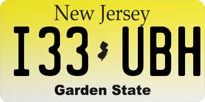 NJ license plate I33UBH