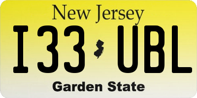 NJ license plate I33UBL