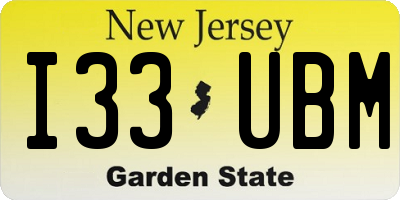 NJ license plate I33UBM