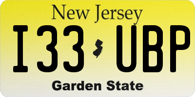 NJ license plate I33UBP